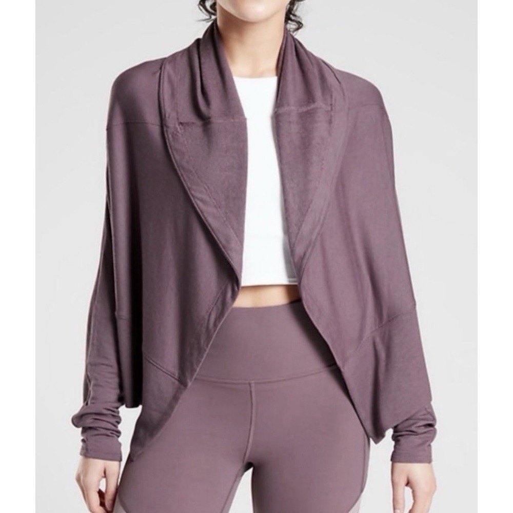 Athleta Wrap Top Nirvana Wear Two Ways Dusty Mauve Size Small Athleisure Yoga